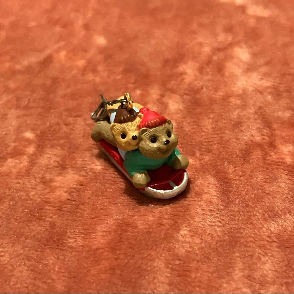 Vintage Hallmark Keepsake Downhill Double Miniature Holiday Ornament